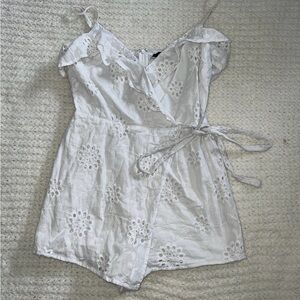 Blue Blush White Eyelet Blouse